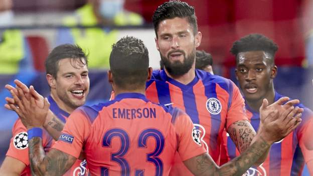 Sevilla 0 4 Chelsea Olivier Giroud scores four to put Blues top