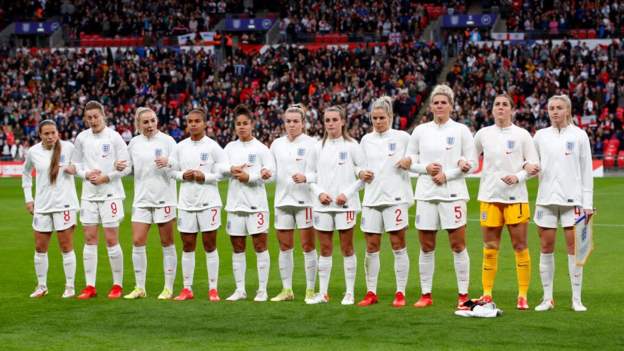 England and Northern Ireland players in harassment solidarity gesture at Wembley