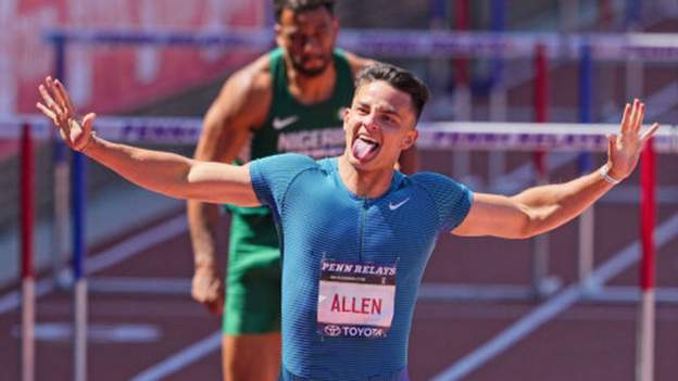 USA’s Allen runs third-best 110m hurdles time ever