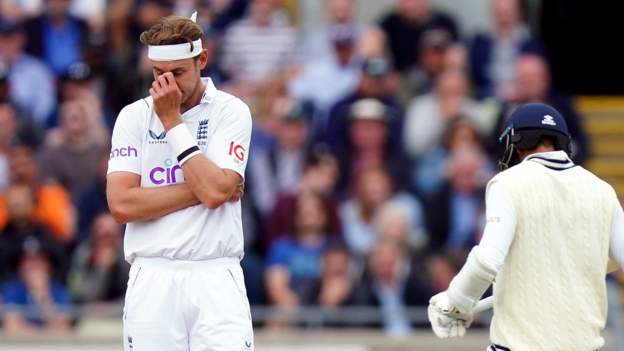 England v India: Stuart Broad concedes Test-record 35 runs in one over at Edgbaston