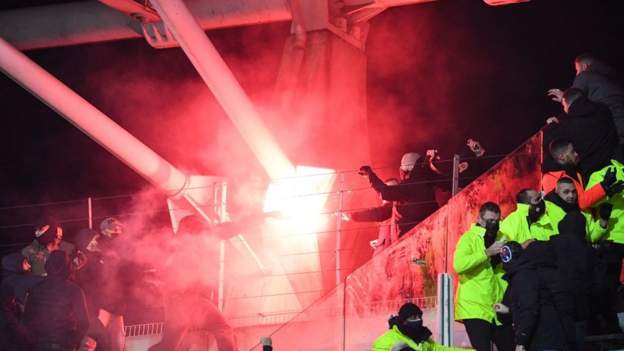 Lyon and Paris FC thrown out of French Cup after crowd trouble