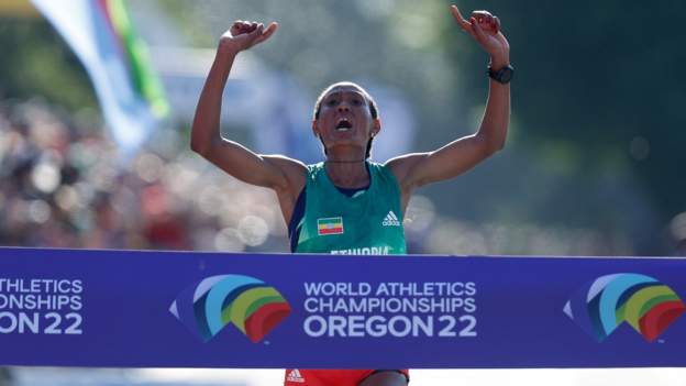 World Athletics Championships: Gebreslase hopes for peace in Ethiopia after marathon win