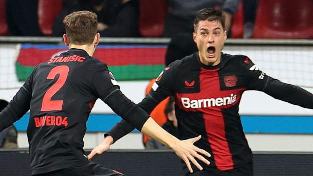 Schick double gives Leverkusen dramatic comeback win