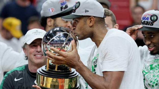 NBA play-offs: Boston Celtics beat Miami Heat to reach NBA Finals for first time..