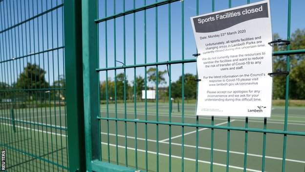 Closed tennis court
