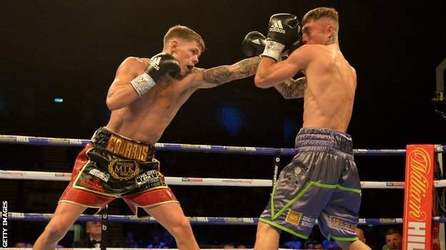 Charlie Edwards fighting Anthony Nelson