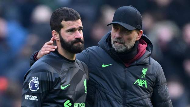 Liverpool's Alisson and Jota face spells on sidelines