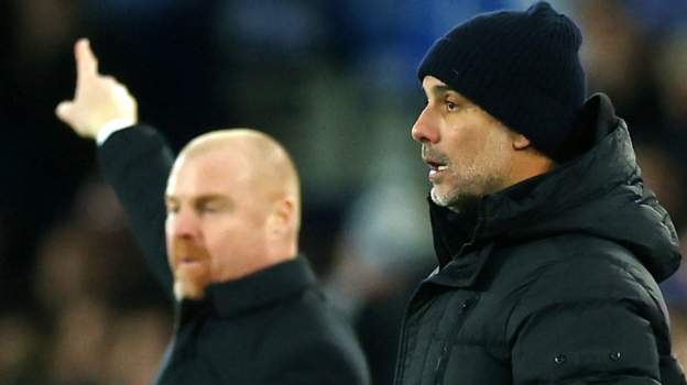 Everton 1-3 Manchester City: Pep Guardiola and Sean Dyche question football laws