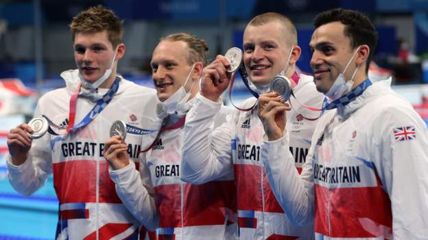 Tokyo Olympics: Great Britain win record eighth swimming medal with men's 4x100m relay silver
