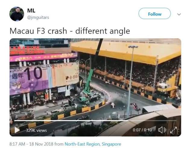 Fan footage of Sophia Florsch's crash in Macau