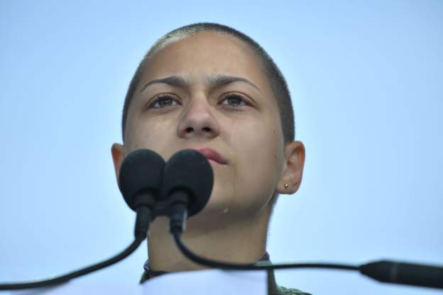 Marjory Stoneman Douglas High School student Emma Gonzalez speaks during the March for Our Lives Rally in Washington, DC.