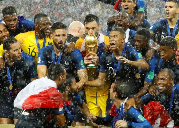 France celebrate winning the World Cup