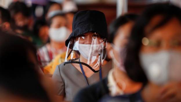 Thai people wearing face masks
