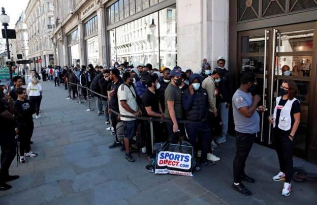 People outside Nike Town