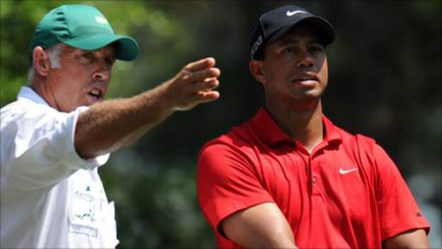 Tiger Woods' former caddie apologises over race remarks - BBC Sport