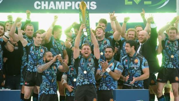 Dean Mumm and Kai Horstmann of Exeter Chiefs celebrate at the final News  Photo - Getty Images