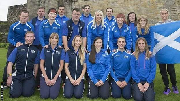 Scottish athletes at Stirling Castle