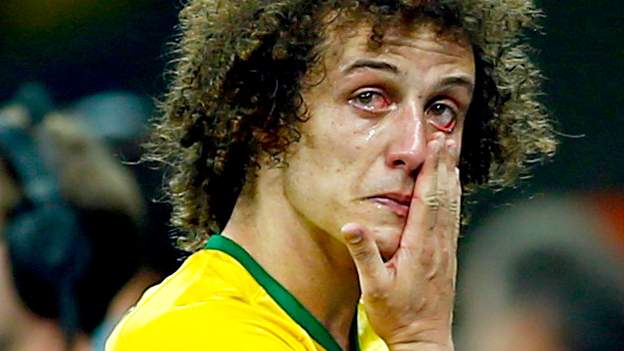 World Cup 2014 Brazil Captain David Luiz Apologises After Loss Bbc Sport