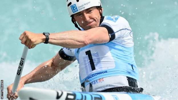 David Florence in action during the Canoe Single (C1) men at Lee Valley White Water Centre in London