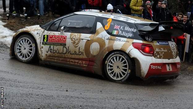 Kris Meeke in action in Thursday's shakedown stage in the Monte Carlo Rally