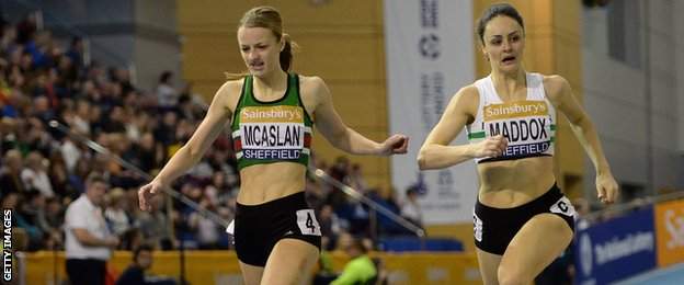 Kirsten McAslan beats Laura Maddox to the line