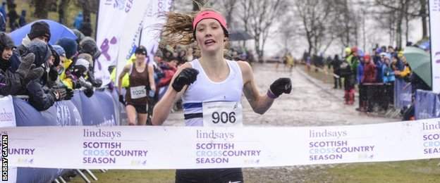 Maddie Murray wins the women's race at Falkirk
