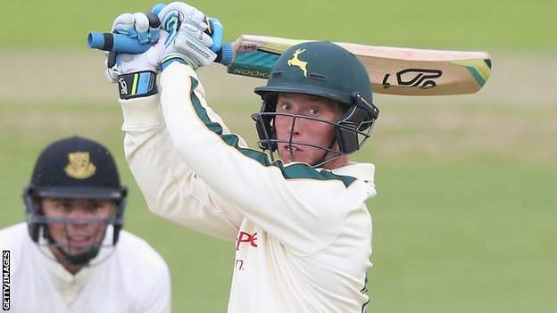 County Championship: Luke Wood hits first hundred for Notts - BBC Sport