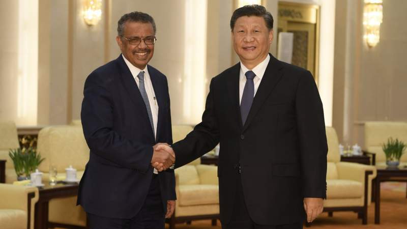 Tổng giám đốc Tổ chức Y tế Thế giới, Tedros Adhanom và Chủ tịch Trung Quốc Tập Cận Bình