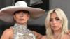 Дженнифер Лопес и Леди Гага на церемонии вручения премии Грэмми в 2019 году