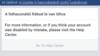 Сообщение венгерскому пользователю Facebook, у которого отключена учетная запись