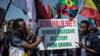 Эфиопские протестующие в Южной Африке