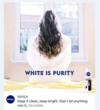 снимок экрана с рекламой: женщина в белом халате с надписью «белый - это чистота» и изображением банки.