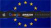 Флаг ЕС с крупными технологическими фирмами