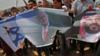 Палестинцы в Газе протестуют против наследного принца Саудовской Аравии Мухаммеда бен Салмана, Дональда Трампа и Израиля (апрель 2018 г.)