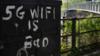 Граффити в Бьют-парке с надписью «Wi-Fi 5G - это плохо