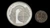 Памятная монета Королевского монетного двора и копия монеты Эдуарда I, изображенная на новой