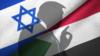 Силуэт Трампа над флагами Израиля и Судана