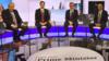 Фотография четырех оставшихся кандидатов в лидеры консерваторов, сделанная со съемок теледебатов BBC 18 июня