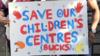 Знак протеста Спасите наши детские центры.