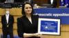 Светлана Тихановская принимает Премию Сахарова в Брюсселе