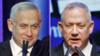 Составное изображение Биньямина Нетаньяху и Бенни Ганца