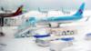 Самолеты и снег в международном аэропорту Чеджу