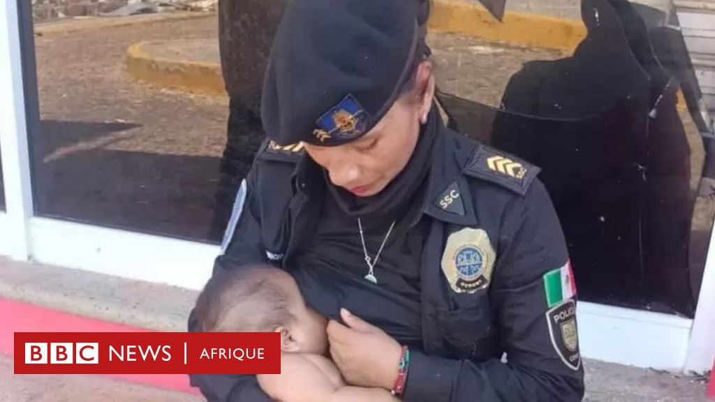 Huracán Otis: Mujer policía amamanta a bebé hambriento en México