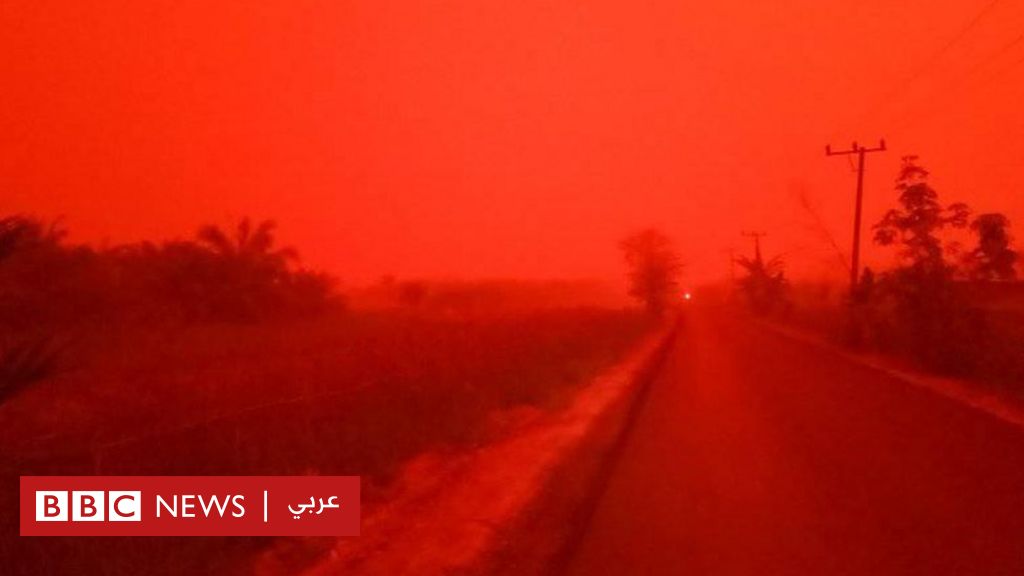 حرائق الغابات في إندونيسيا تحيل لون السماء إلى الأحمر القاني Bbc News Arabic