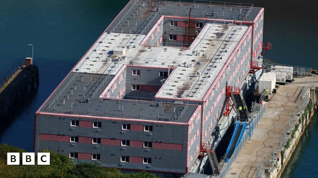 Bibby Stockholm Barge First Asylum Seekers Move Onto Barge Off Dorset