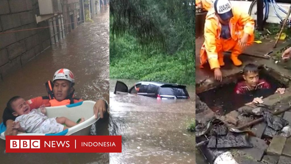 Banjir  Jakarta  Penyelamatan bayi terperangkap di mobil  