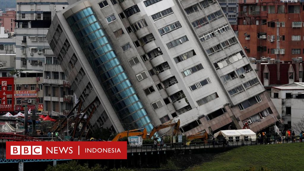 Gempa Taiwan TV beterbangan, lantai enam apartemen sekarang menjadi