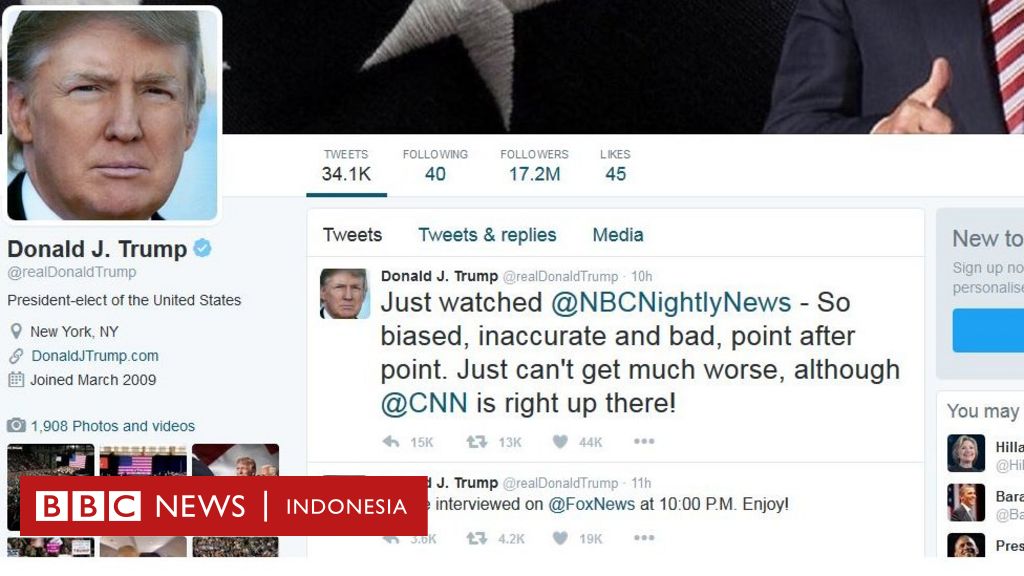 Trump Dan Twitter, Sejarah Seorang Pria Dan 'media'-nya - BBC News ...