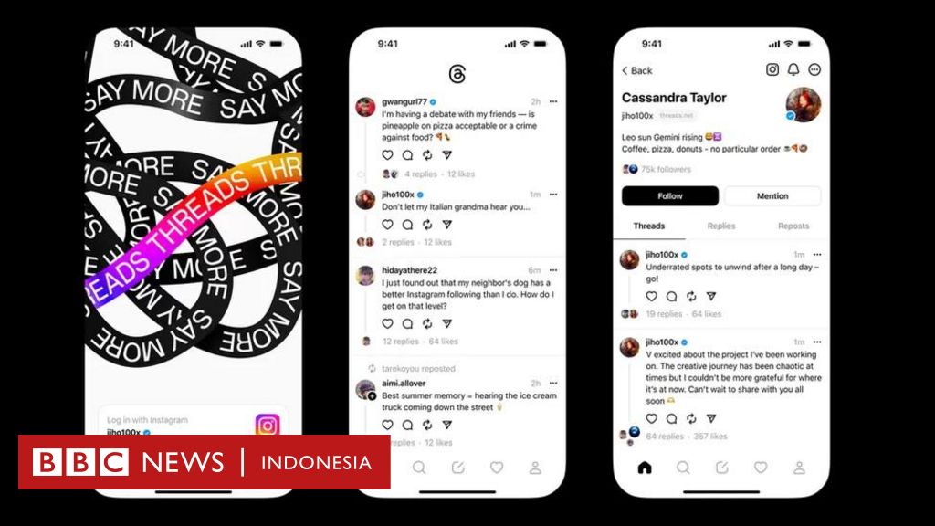 Threads Mencatat 100 Juta Pengguna Untuk Menyaingi Twitter - BBC News ...