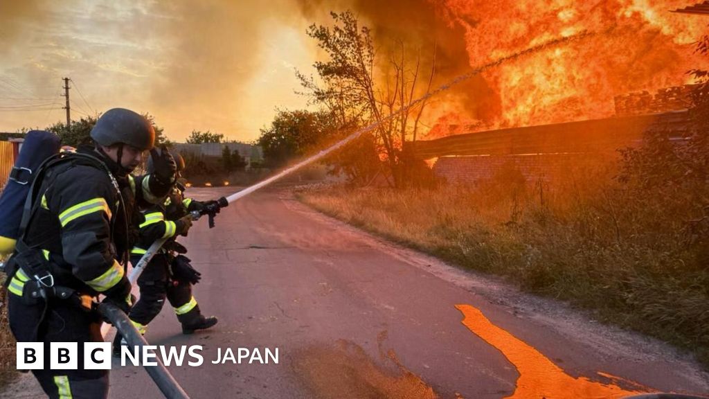 BBC.comのニュース記事「ウクライナで過去最大規模の攻撃 トランプ氏はプーチン氏を批判」の画像